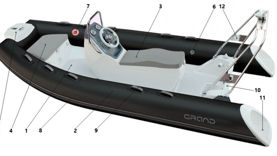 GRAND Silver Line S420NS, GRAND Silver Line S420NSF, Grand S420NS, Grand S420S, S420NS, надувний човен з жорстким дном, надувний човен риб, надувний човен GRAND, надувний човен ГРАНД, Надувний човен, човен риб, човен rib, моторний човен, купити риб, ribs