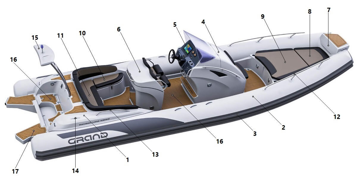 General arrangement of a boat GRAND G580